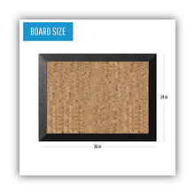 Load image into Gallery viewer, Natural Cork Bulletin Board, 36" x 24", Tan Surface, Black Wood Frame
