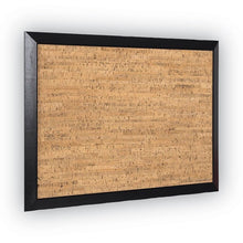 Load image into Gallery viewer, Natural Cork Bulletin Board, 36" x 24", Tan Surface, Black Wood Frame
