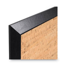 Load image into Gallery viewer, Natural Cork Bulletin Board, 36" x 24", Tan Surface, Black Wood Frame
