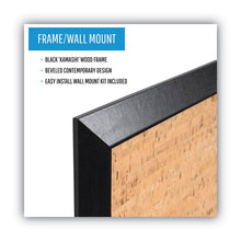 Load image into Gallery viewer, Natural Cork Bulletin Board, 36" x 24", Tan Surface, Black Wood Frame
