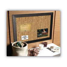 Load image into Gallery viewer, Natural Cork Bulletin Board, 36" x 24", Tan Surface, Black Wood Frame

