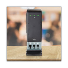 Load image into Gallery viewer, SmartStock Tri-Tower Dispenser, Holds Forks/Knives/Spoons, 13.16 x 16.07 x 31.03, Black/Gray
