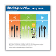 Load image into Gallery viewer, SmartStock Tri-Tower Dispenser, Holds Forks/Knives/Spoons, 13.16 x 16.07 x 31.03, Black/Gray
