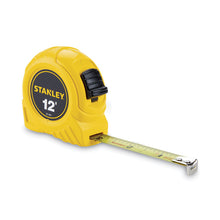 Load image into Gallery viewer, Power Return Tape Measure with Belt Clip, 0.5 x 12 ft, Yellow
