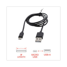 Load image into Gallery viewer, USB to Micro USB Cable, 3 ft, Black
