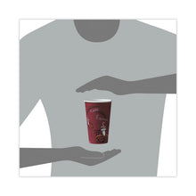 Load image into Gallery viewer, Paper Hot Drink Cups in Bistro Design, 16 oz, Maroon, 300/Carton
