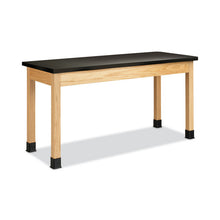 Load image into Gallery viewer, Classroom Science Table, 60w x 24d x 30h, Black Epoxy Resin Top, Oak Base
