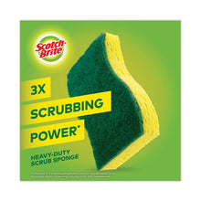Load image into Gallery viewer, Heavy-Duty Scrub Sponge, 4.5 x 2.7, 0.6" Thick, Yellow/Green, 6/Pack
