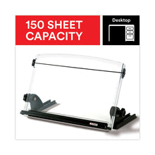 Load image into Gallery viewer, In-Line Document Holder with 14" Wide Backplate, Holds Up to 150 Letter Size Sheets, Plastic, Black/Clear
