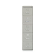 Load image into Gallery viewer, Five-Drawer Economy Vertical File, Letter-Size File Drawers, 15" x 26.5" x 61.37", Light Gray
