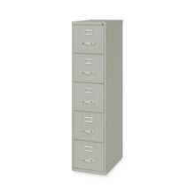 Load image into Gallery viewer, Five-Drawer Economy Vertical File, Letter-Size File Drawers, 15" x 26.5" x 61.37", Light Gray
