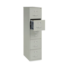 Load image into Gallery viewer, Five-Drawer Economy Vertical File, Letter-Size File Drawers, 15" x 26.5" x 61.37", Light Gray
