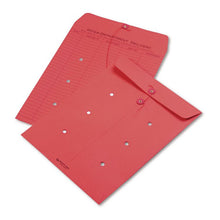 Load image into Gallery viewer, Colored Paper String and Button Interoffice Envelope, #97, One-Sided Five-Column Format, 10 x 13, Red, 100/Box
