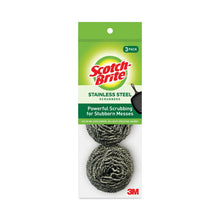Load image into Gallery viewer, Metal Scrubbing Pads, 2.25 x 2.75, Silver, 3/Pack, 8 Packs/Carton
