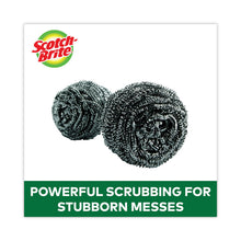 Load image into Gallery viewer, Metal Scrubbing Pads, 2.25 x 2.75, Silver, 3/Pack, 8 Packs/Carton
