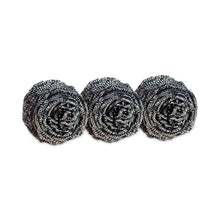 Load image into Gallery viewer, Metal Scrubbing Pads, 2.25 x 2.75, Silver, 3/Pack, 8 Packs/Carton
