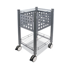 Load image into Gallery viewer, Sidekick File Cart, Metal, 1 Shelf, 1 Bin, 13.75" x 15.5" x 26.25", Matte Gray
