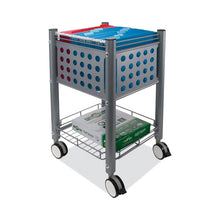 Load image into Gallery viewer, Sidekick File Cart, Metal, 1 Shelf, 1 Bin, 13.75" x 15.5" x 26.25", Matte Gray
