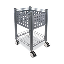 Load image into Gallery viewer, Sidekick File Cart, Metal, 1 Shelf, 1 Bin, 13.75" x 15.5" x 26.25", Matte Gray
