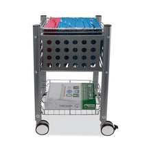 Load image into Gallery viewer, Sidekick File Cart, Metal, 1 Shelf, 1 Bin, 13.75" x 15.5" x 26.25", Matte Gray
