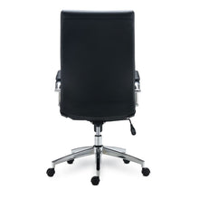 Load image into Gallery viewer, Alera Eddleston Leather Manager Chair, Supports Up to 275 lb, Black Seat/Back, Chrome Base
