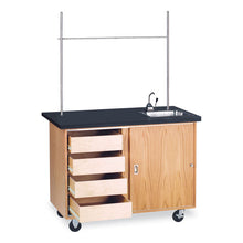 Load image into Gallery viewer, Mobile Demonstration Table, Rectangular, 48w x 28d x 36h, Black
