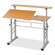 Load image into Gallery viewer, Height-Adjustable Split Level Drafting Table, Rectangular/Square, 47.25 x 29.75 x 26 to 37.25, Medium Oak
