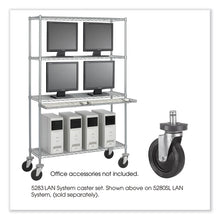 Load image into Gallery viewer, Caster Kit for Safco Task Master Industrial Shelving Units, Black, 4/Set (2 Locking)
