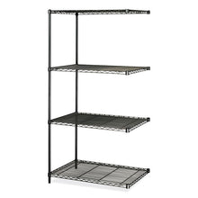 Load image into Gallery viewer, Industrial Add-On Unit, Four-Shelf, 36w x 24d x 72h, Steel, Black

