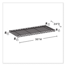 Load image into Gallery viewer, Industrial Extra Shelf Pack, 36w x 24d x 1.5h, Steel, Black, 2/Pack
