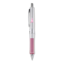 Load image into Gallery viewer, Dr. Grip Center of Gravity Breast Cancer Awareness Ballpoint Pen, Retractable, Medium 1 mm, Black Ink, Silver/Pink Barrel
