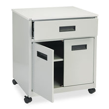 Load image into Gallery viewer, Steel Machine Stand with Pullout Drawer, Engineered Wood, 3 Shelves, 1 Drawer, 25" x 20" x 29.75", Gray
