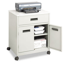 Load image into Gallery viewer, Steel Machine Stand with Pullout Drawer, Engineered Wood, 3 Shelves, 1 Drawer, 25" x 20" x 29.75", Gray
