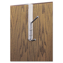 Load image into Gallery viewer, Over-The-Door Double Coat Hook, Chrome-Plated Steel, Satin Aluminum Base
