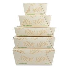 Load image into Gallery viewer, No Tree Folded Takeout Containers, 65 oz, 6.25 x 8.7 x 2.5, Natural, Sugarcane, 200/Carton
