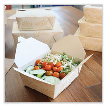 Load image into Gallery viewer, No Tree Folded Takeout Containers, 65 oz, 6.25 x 8.7 x 2.5, Natural, Sugarcane, 200/Carton
