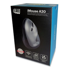 Load image into Gallery viewer, iMouse A20 Antimicrobial Vertical Wireless Mouse, 2.4 GHz Frequency/33 ft Wireless Range, Right Hand Use, Black/Granite
