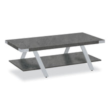 Load image into Gallery viewer, Coffee Table, Rectangular. 48 x 23.75 x 16, Stone Gray Top, Silver Base
