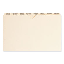Load image into Gallery viewer, Replacement Pressboard Mortgage File Dividers, Punched for K-Style Fasteners, Legal Size, Manila, 8 Dividers/Set, 12 Sets/Box
