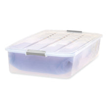 Load image into Gallery viewer, 50 Qt. Latch Lid Underbed Storage Box, 17.75" x 32.5" x 6.5", Clear

