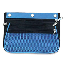 Load image into Gallery viewer, Three-Pocket Binder-Insertable Expandable Pencil Pouch, 3 Compartments, 3-Hole Punched, 10.25" x 7.5", Assorted, 3/Pack
