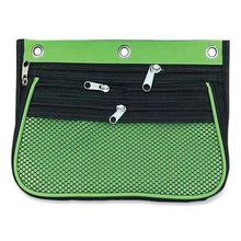 Load image into Gallery viewer, Three-Pocket Binder-Insertable Expandable Pencil Pouch, 3 Compartments, 3-Hole Punched, 10.25" x 7.5", Assorted, 3/Pack
