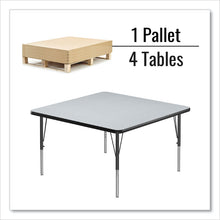 Load image into Gallery viewer, Adjustable Activity Tables, Square, 48" x 48" x 19" to 29", Gray Top, Black Legs, 4/Pallet
