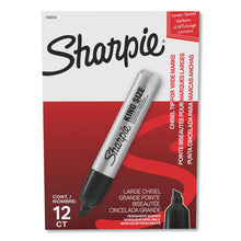 Load image into Gallery viewer, King Size Permanent Marker, Broad Chisel Tip, Black, Dozen

