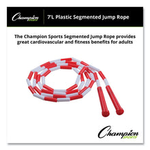 Load image into Gallery viewer, Segmented Plastic Jump Rope, 7 ft, Red/White
