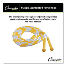 Load image into Gallery viewer, Segmented Plastic Jump Rope, 8 ft, Yellow/White
