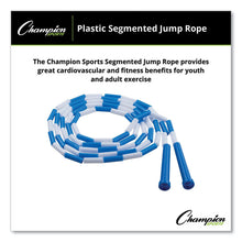 Load image into Gallery viewer, Segmented Plastic Jump Rope, 9 ft, Blue/White
