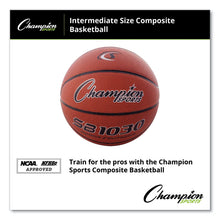 Load image into Gallery viewer, Composite Basketball, Intermediate/Youth Size, Brown
