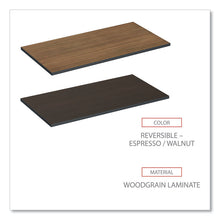 Load image into Gallery viewer, Reversible Laminate Table Top, Rectangular, 47.63w x 23.63d, Espresso/Walnut
