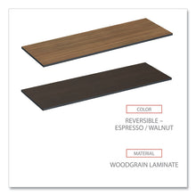 Load image into Gallery viewer, Reversible Laminate Table Top, Rectangular, 71.5w x 23.63d, Espresso/Walnut
